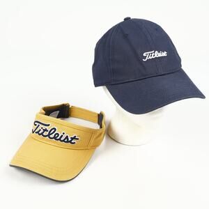 Mixed Lot Titleist Golf Hat & Visor 100% Cotton Embroidered Logo Blue Yellow
